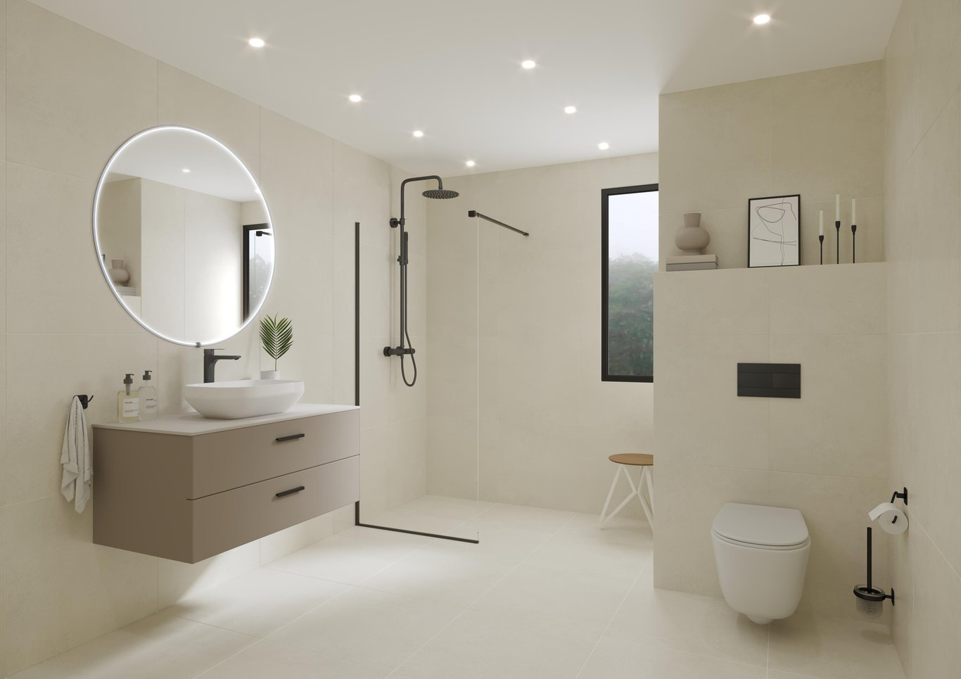 Moderne beige bad