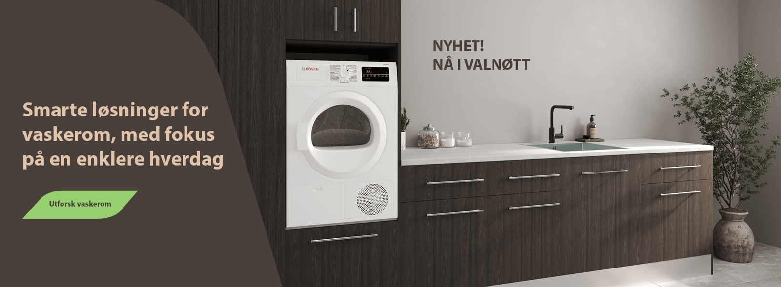 Alternabad vaskerom i valnøtt