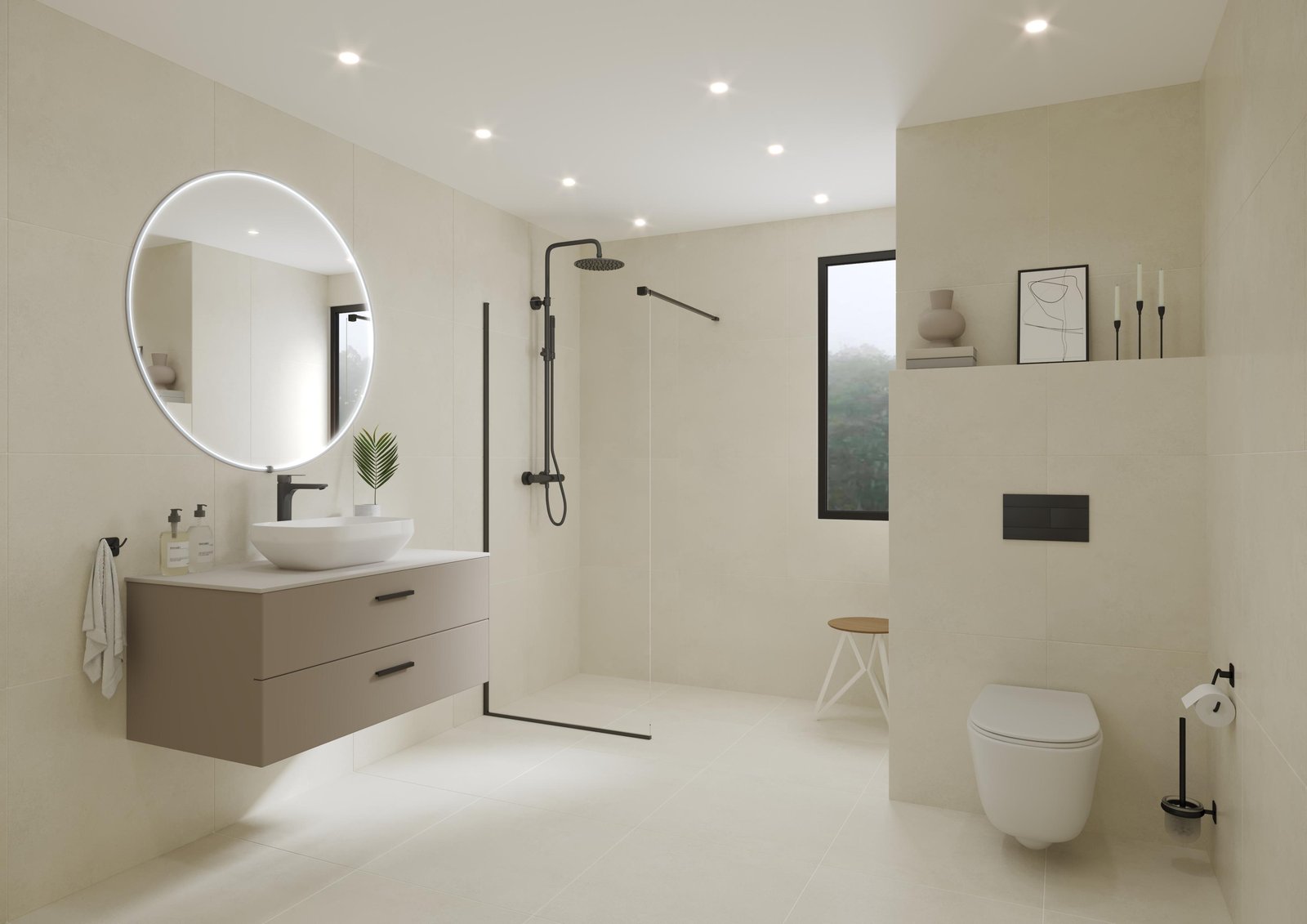 Moderne beige bad